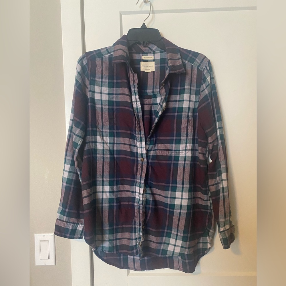 Purple and green flannel from American Eagle
